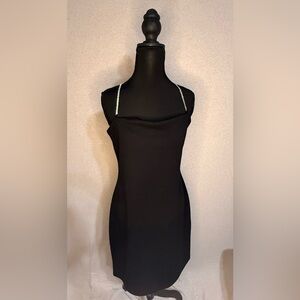 H&M Black Mini Dress with Embellished Straps